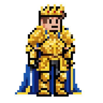Same hero in golden royal armor
