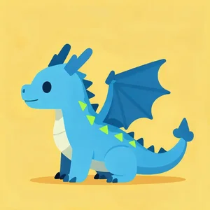Flat-design baby dragon